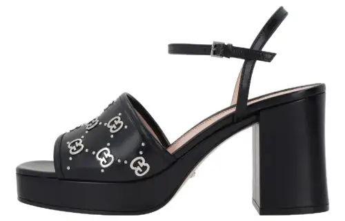 GUCCI GG Stud-embellished Platform Sandals