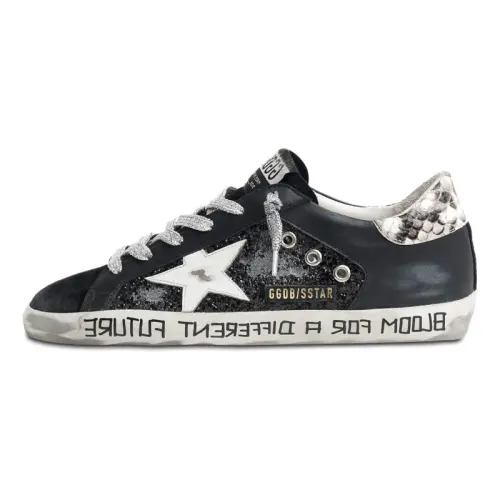Golden Goose Super Star Low top Skateboard Shoes Women's Black Distressed