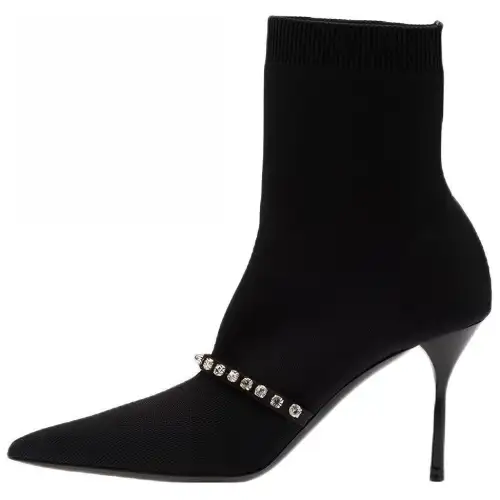 MIU MIU Fabric Ankle Boots 8.5cm Women's Black