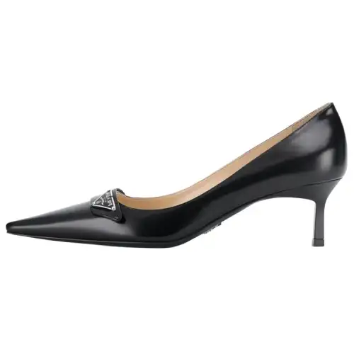 PRADA Cow Leather Slim Heel High Heels Women's Black