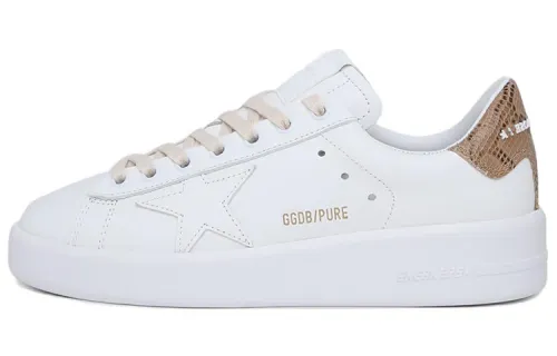 Golden Goose Purestar Leather Low top Stylish Skateboarding Shoes Women's White Gold