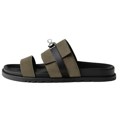 HERMES Slide Slippers Men's Green