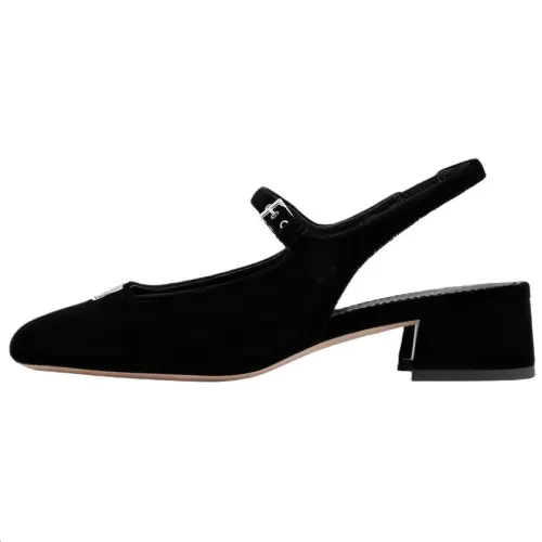 LOUIS VUITTON Swing Chunky Heel High Heels 3.5cm Women's Black