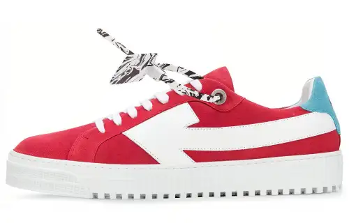 OFF WHITE Arrows Low Top Stylish Skateboarding Shoes Men's White Red
