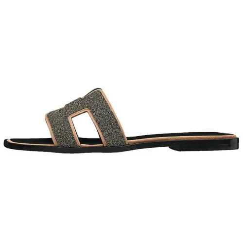HERMES Oran Slide Slippers Women's Gilded Black
