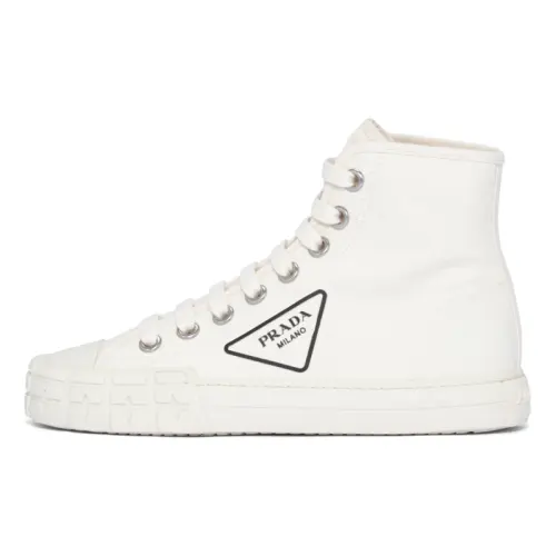 PRADA High top Canvas Shoes Women's White