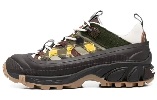 Burberry Arthur Leather Lace Up Abrasion Resistant Low top Sports Casual Shoes Men's Black Green