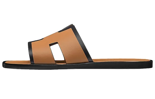 HERMES Izmir Slide Slippers Men's Black Brown