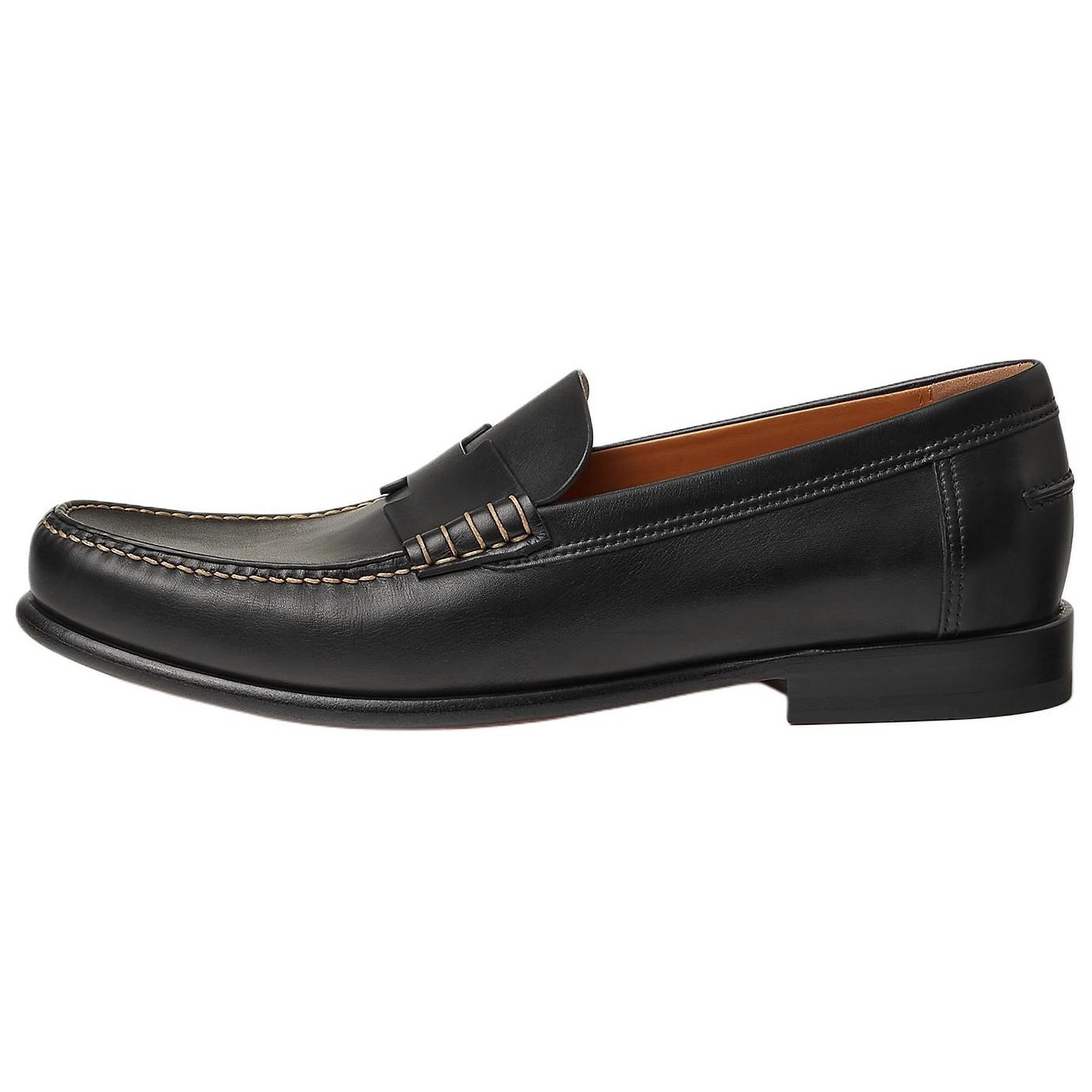 HERMES Kennedy Loafers Men's Black