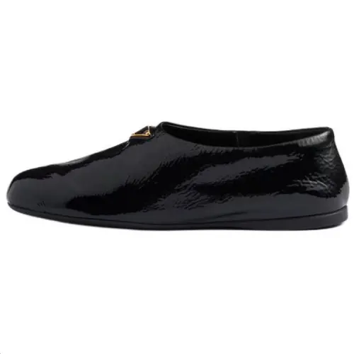 PRADA Patent Leather Casual Shoes Women's Black