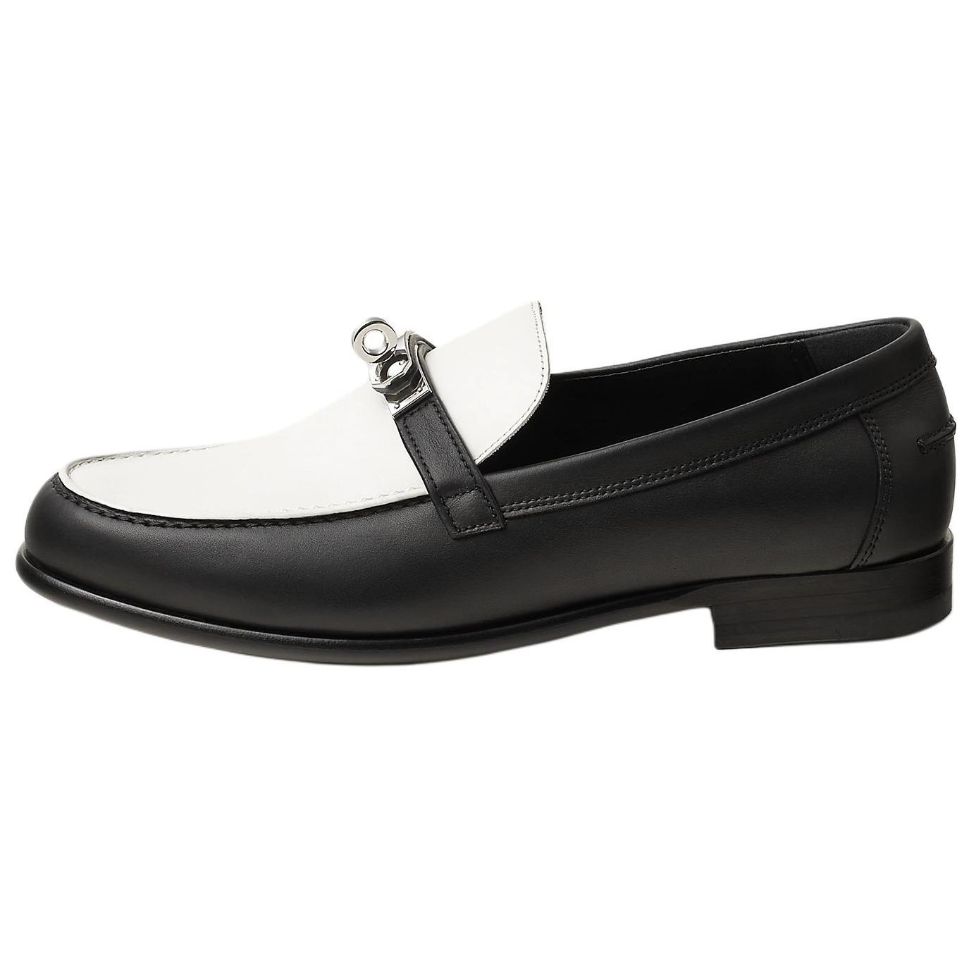 HERMES Destin Loafers Women's Black White