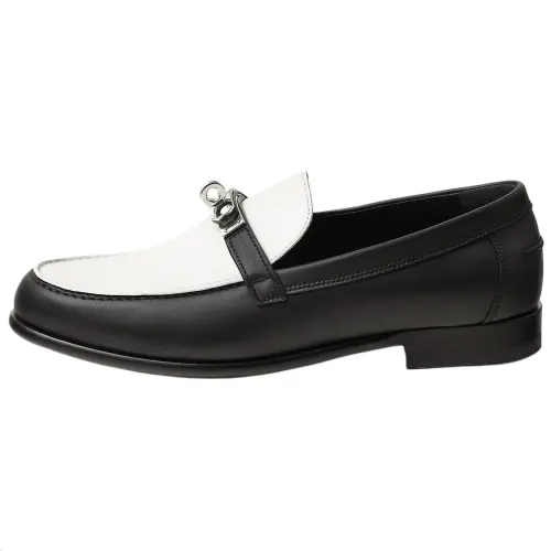 HERMES Destin Loafers Women's Black White