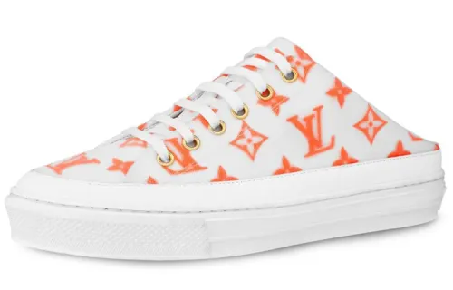 LOUIS VUITTON Stellar Closed Toe Slippers Women's Orange White