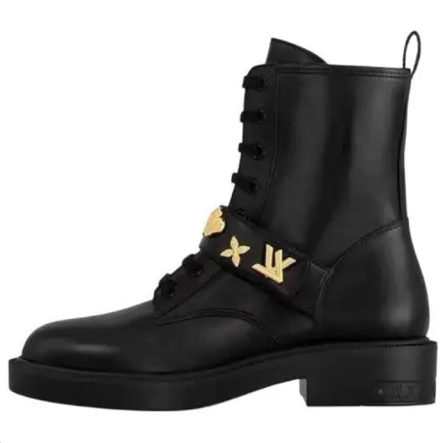 LOUIS VUITTON Citizen Cow Leather Ankle Boots Women's Black