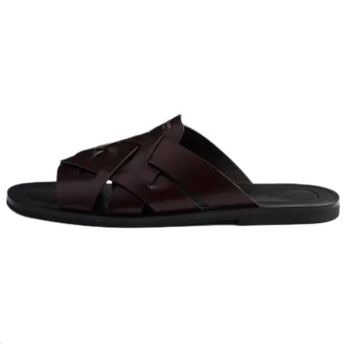 PRADA Rubber Slide Slippers Men's Dark Brown