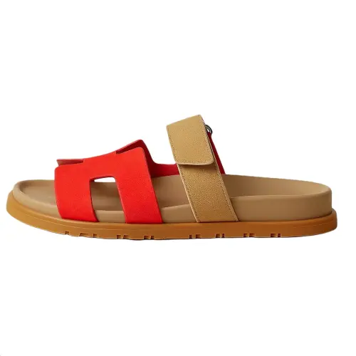 HERMES Chypre Slide Slippers 1.2cm Women's Red