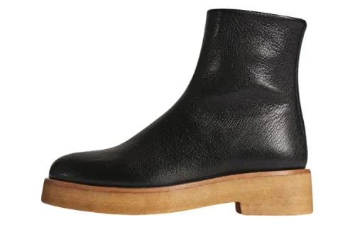 THE ROW Leather Ankle Boots Women's Black