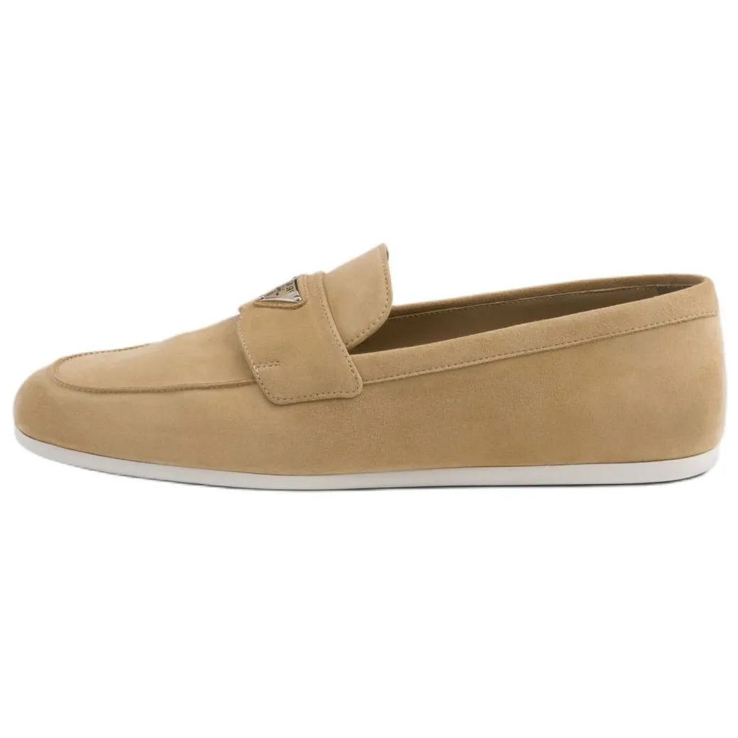 PRADA Suede Loafers Men's Beige