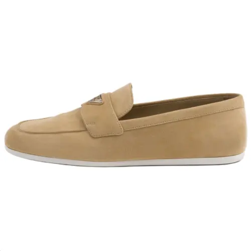 PRADA Suede Loafers Men's Beige
