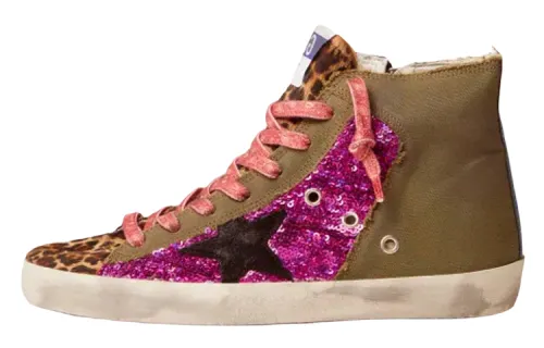 Golden Goose Francy Skateboard Shoes Women's High Top Green
