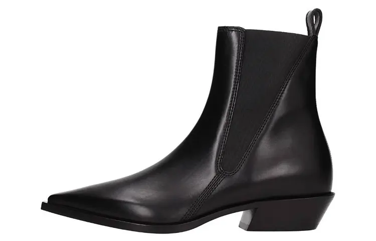 Burberry Leather Comfortable Short Chelsea Boots Women's Black