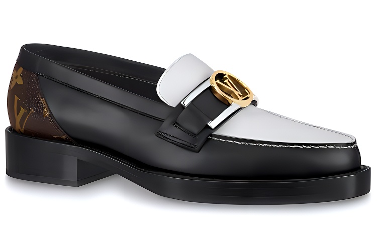 LOUIS VUITTON Academy Flat Loafers 'Black With Monogram Back' Women's