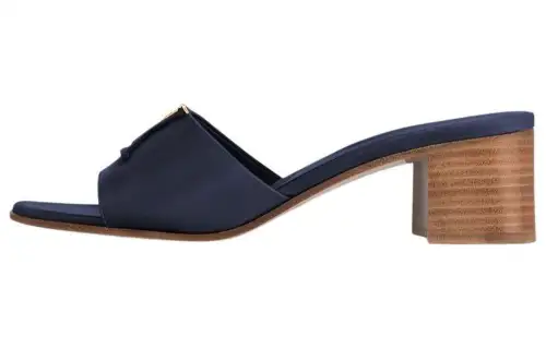 LOUIS VUITTON Capri Metal Detail Slide Slippers 4.5cm Women's Blue