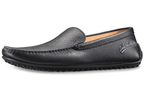 LOUIS VUITTON Pacific Coast Top Grain Cow Leather Casual Shoes Men's Black