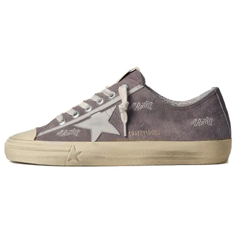 Golden Goose V Star Cow Leather Low top Casual Shoes Women's Gray Brown