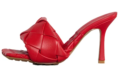 Bottega Veneta Lido Slide Slippers Women's Bright Red