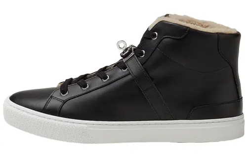 HERMES Daydream Crocodile Leather Lace Up Stylish Skateboarding Shoes Women's Black