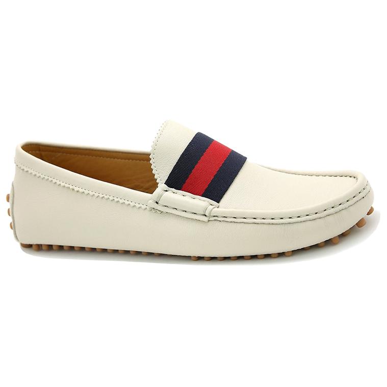 GUCCI Gommino Loafers Men's White