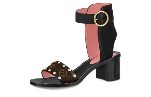 LOUIS VUITTON Passenger One Strap Sandals 5.5cm Women's Black