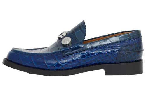 Burberry Leather Loafers Men's Blue