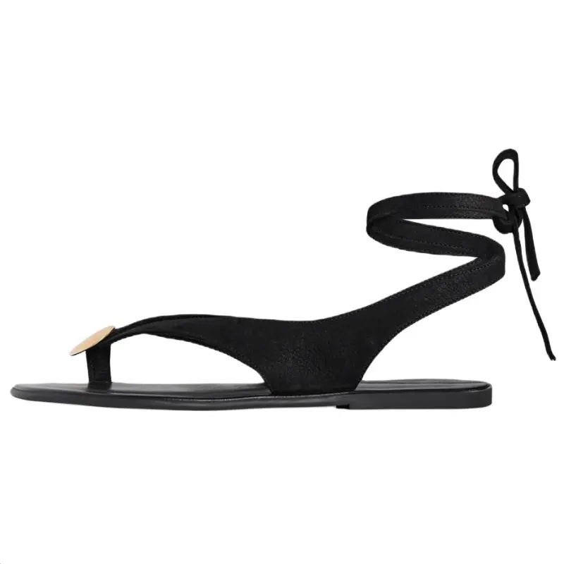 THE ROW Charm Beach One Strap Sandals Women's Black