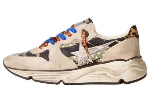 Golden Goose Running Sole Leather Low top Casual Shoes Men's Ecru Distressed