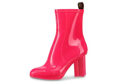 LOUIS VUITTON Silhouette Ankle Boots Women's Pink