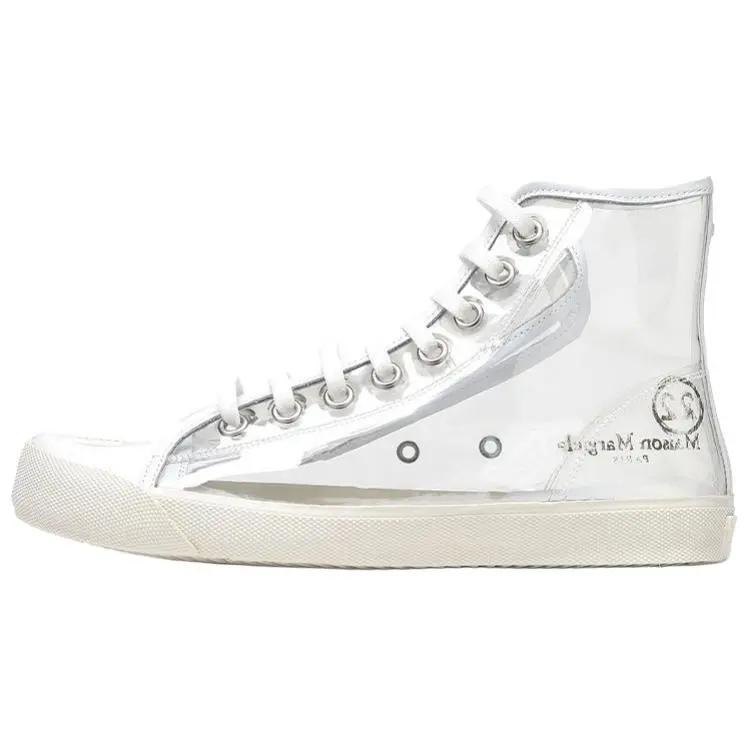 Maison Margiela Tabi PVC High top Stylish Skateboarding Shoes Women's Gray White Transparent