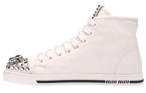 MIU MIU High top Casual Shoes Women's White