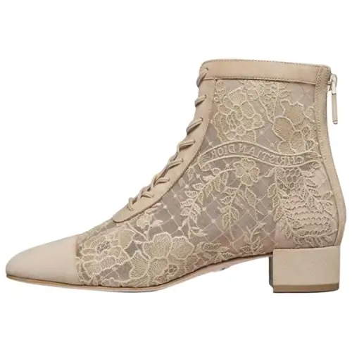 DIOR Naughtily D Ankle Boots 3cm Women's Beige