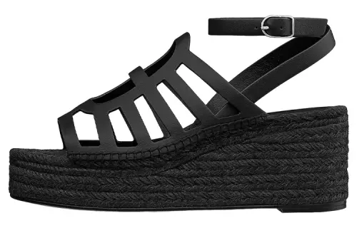 HERMES Catalya Roman Sandals Women's Black