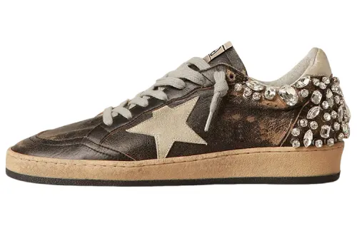 Golden Goose Ball Star Leather Stylish Skateboarding Shoes Women's Black