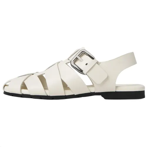Bottega Veneta Alfie Roman Sandals Men's White