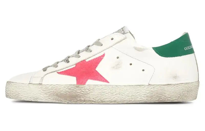 Golden Goose Super-Star White Green Pink