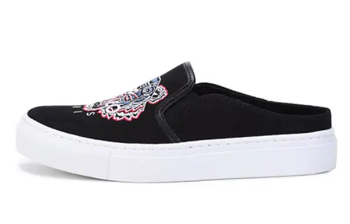 KENZO Embroidery Closed Toe Slippers Women's Black