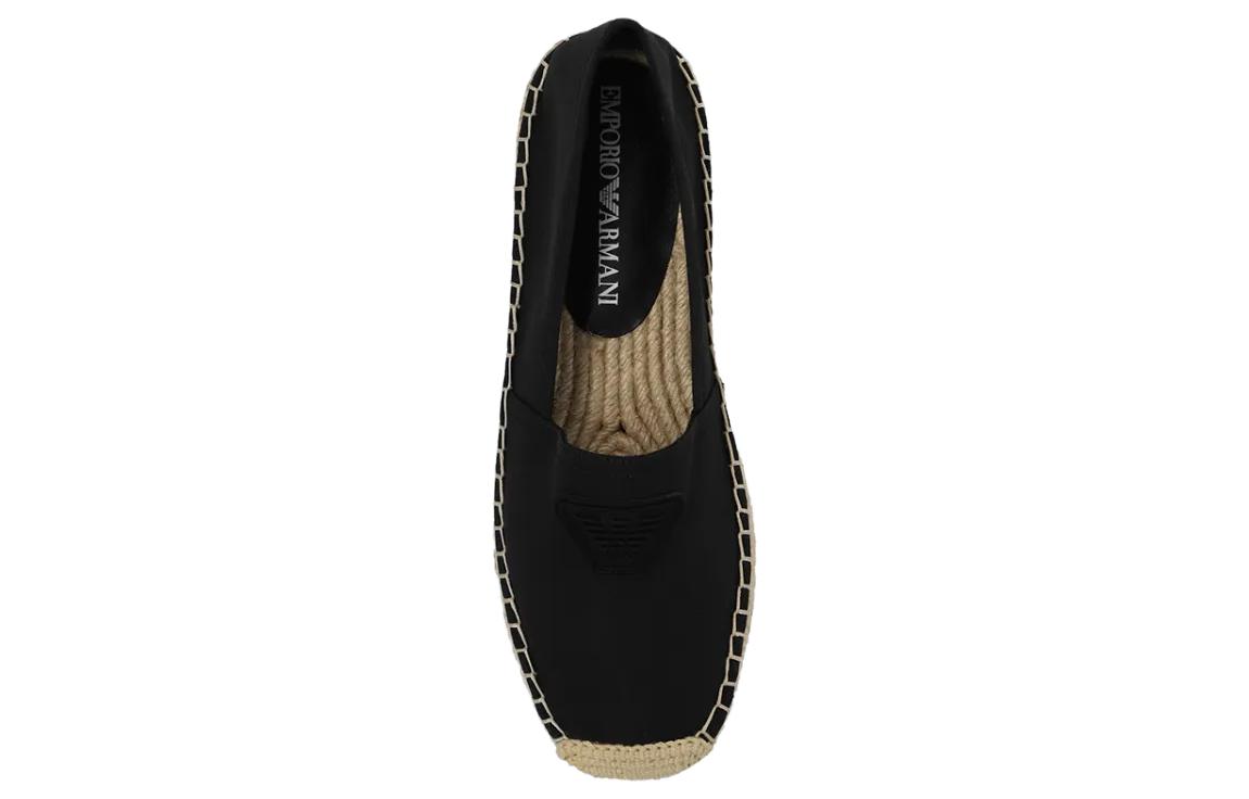EMPORIO ARMANI Fabric Straw Woven Shoes Men's Black