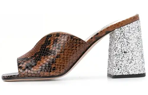 MIU MIU Slide Slippers Women's Brown