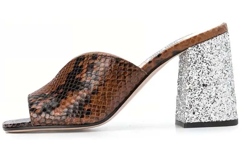 MIU MIU Slide Slippers Women's Brown