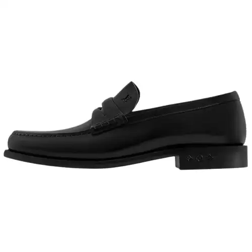 LOUIS VUITTON Loafer Leather Casual Shoes Men's Black