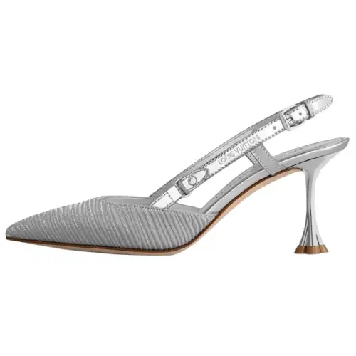 LOUIS VUITTON Blossom High Heels 7.5cm Women's Silver